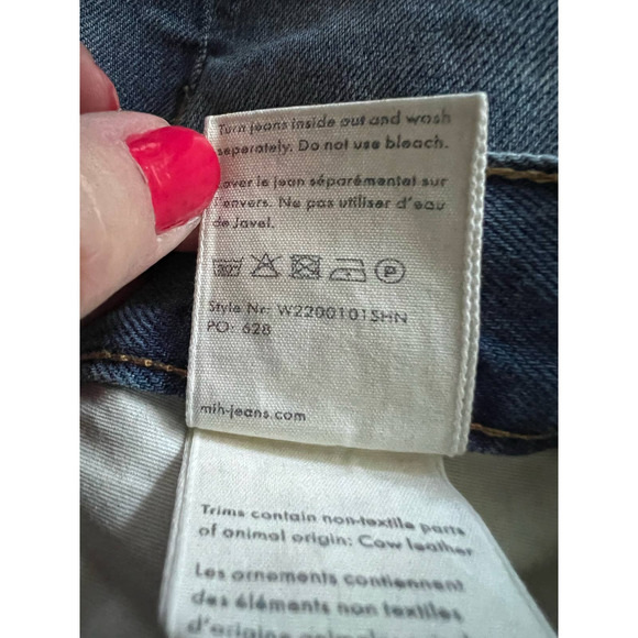 M.i.h Jeans Women's Mimi Jean High Rise Slim Fit Straight Jeans Blue Size 26 - Picture 12 of 12